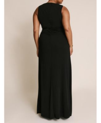 Women's Drape Gathered Sleeveless Stretch Dress