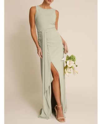 Women's Drape Gathered Sleeveless Stretch Dress