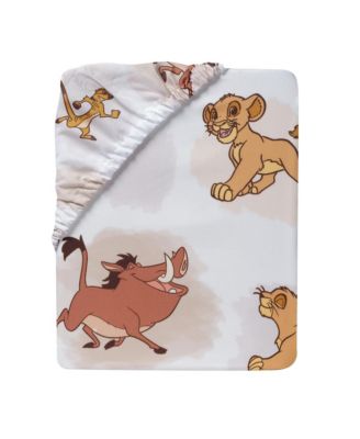 Disney Baby Lion King Safari Fitted Crib Sheet - White