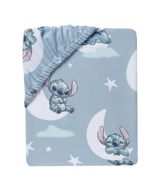 Baby Disney Stitch Soft Microfiber Blue Fitted Crib Sheet