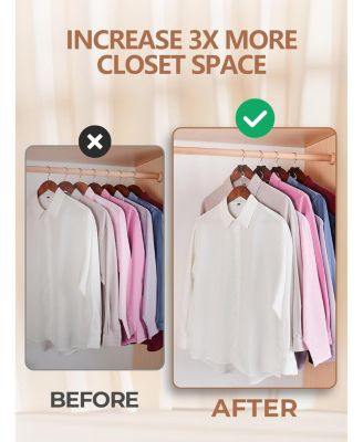 Space Saving Hanger Hooks Connector Black 60 Pack