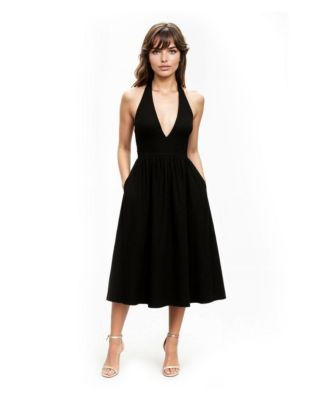 Womens Justine Halter Neck Midi Dress