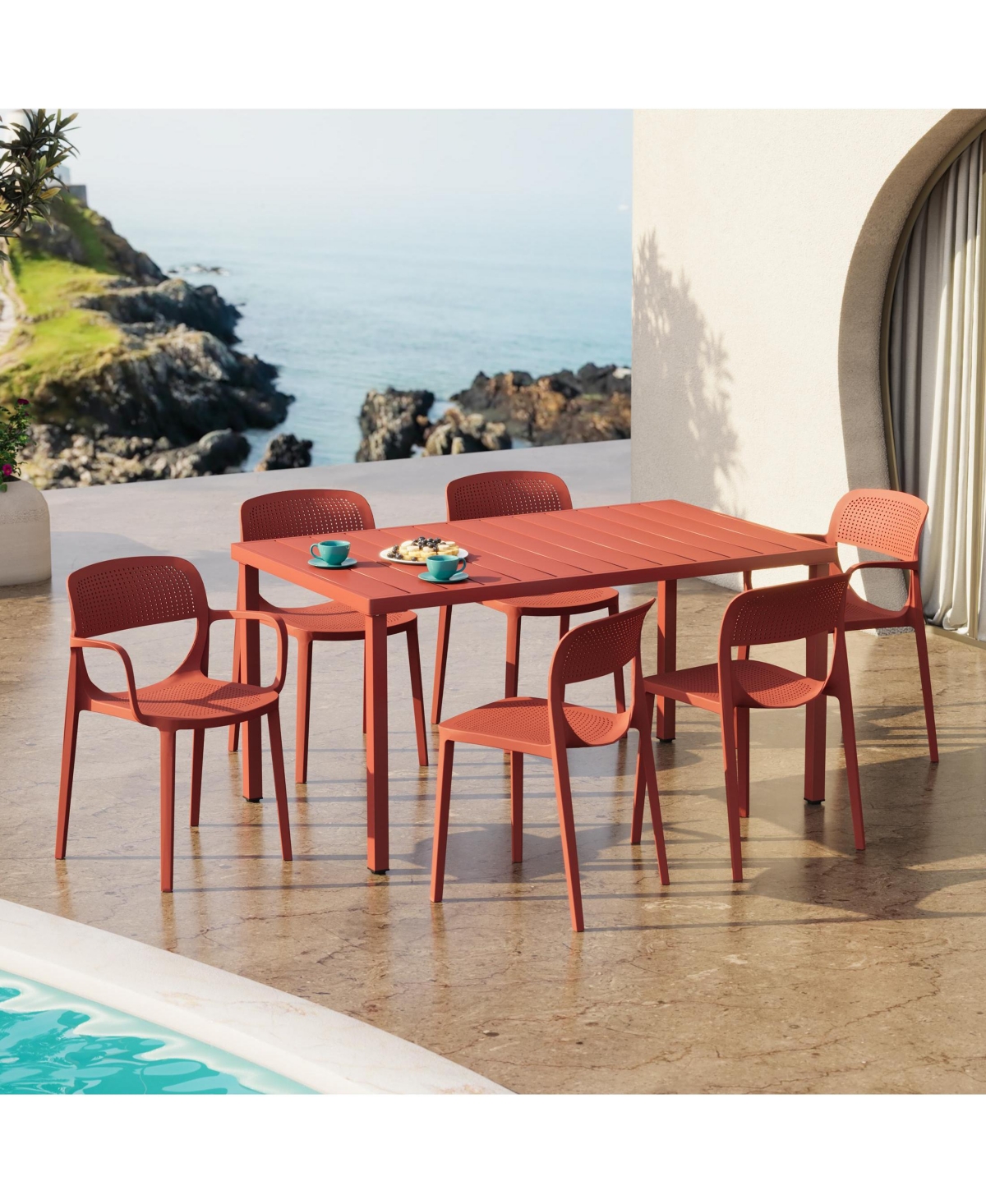 WestinTrends 3-Piece Outdoor Indoor Metal Patio Dining Table Set With Stackable Patio Chairs