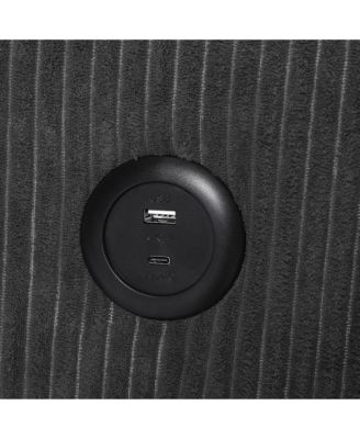 128" Corduroy Modular U-Shaped Sectional Couch and Chaise With USB/Type-C Ports and Side Pockets