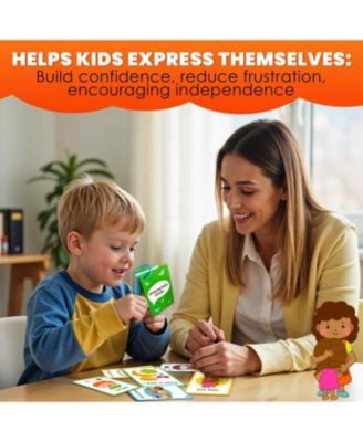 Autism Learning Materials - Communication Cards for Kids - 94 Visual Flashcards with 3 Rings & Clip