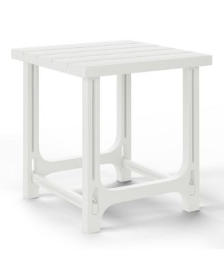 3-Piece HDPE Outdoor Patio Adirondack Chair with Ottoman and 18" Side Table Set