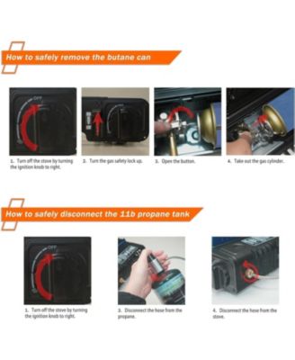 Dual Fuel Camping Stove – 10,000 BTU Portable Propane & Butane Stove with Windblocker, Auto Ignition & Carrying Case (Fuel Not Included)