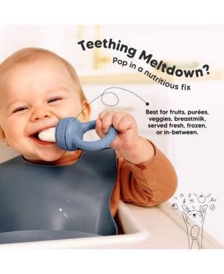 2-Pack Prep Baby Food Feeder, BPA-Free Silicone Baby Fruit Feeder for Teething, 6-12 Months BLW Feeding Essentials