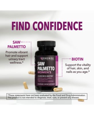 Saw Palmetto + Biotin Capsules, 60ct