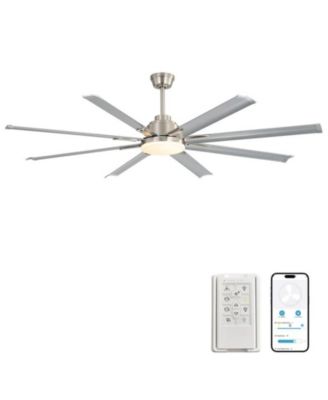 72-inch Standard Industrial Sand Nickel 8-Blade LED Ceiling Fan with Remote and Intelligent Control and Voice Function