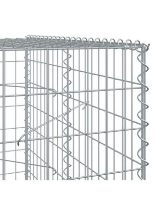 Gabion Basket Silver Galvanized Iron Wire 39.4 x 39.4 x 78.7 in