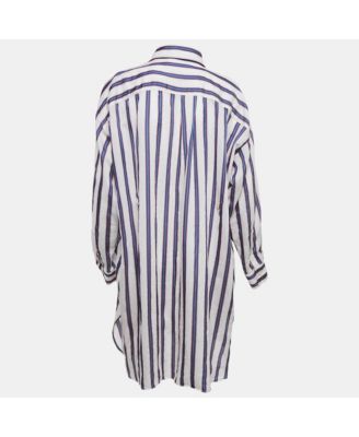 Women's Etoile White/blue Stripe Cotton Blend Seenli Dress