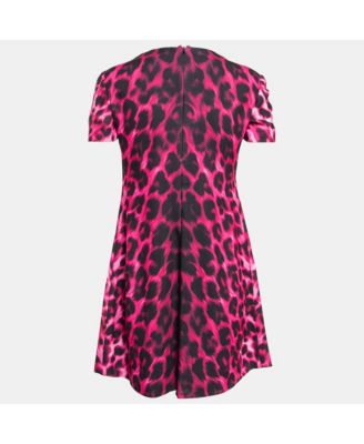 Women's Pre-Owned Versus Versace Pink Animal Print Zip Detail Mini Dress