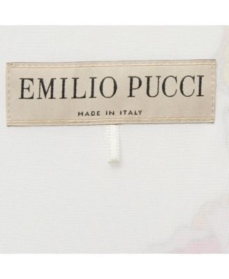 Women's White Printed Jersey Draped Sleeveless Midi Dress