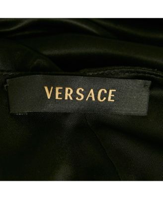 Women's Black Jersey & Silk Halter Neck Backless Belted Mini Dress