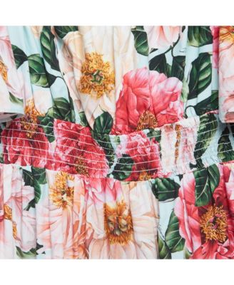 Women's Blue/multicolor Floral Printed Cotton Poplin