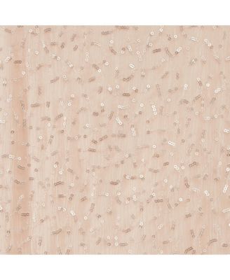 Women's Light Orange Sequin Detail Silk Cut-Out Dress