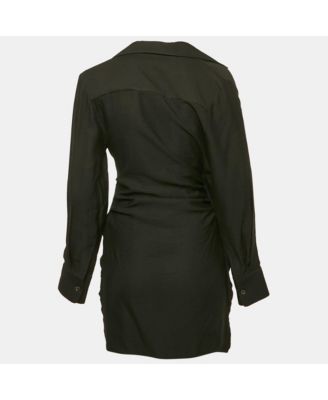 Women's Black Crepe La Robe Bahia Draped Mini Dress