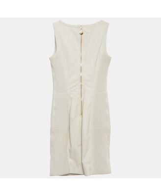 Women's Collection White Leather Sleeveless Mini Dress