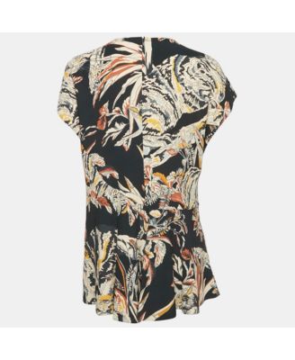 Women's Navy Blue Printed Crepe Asymmetric Mini Dress