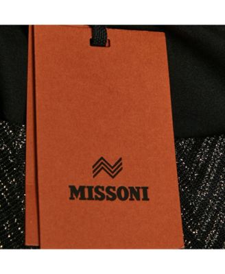 Women's Black Zig Zag Lurex Knit Short Dress