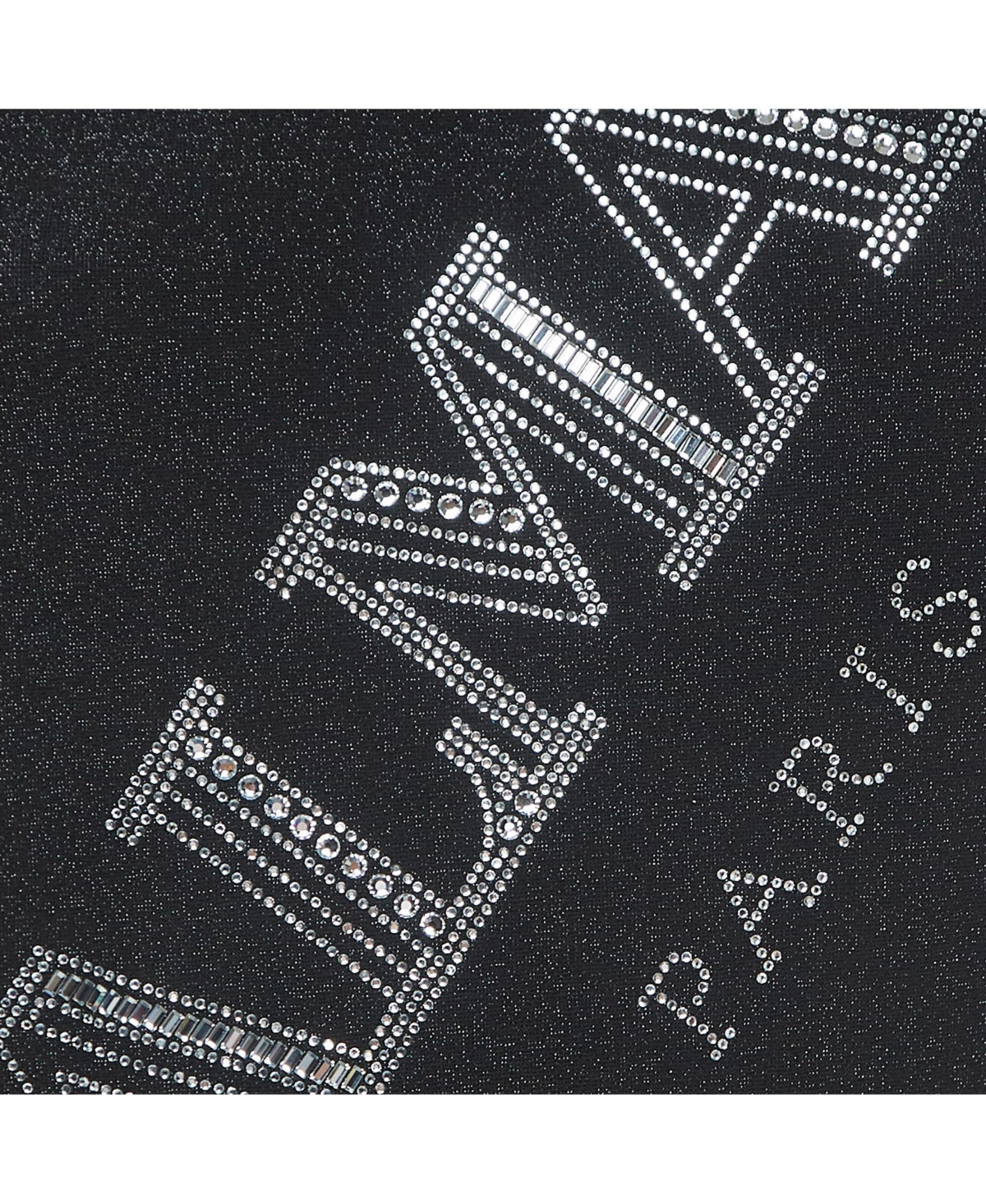 Pre-Owned Balmain Women's Black Glitter Jersey Crystal Embellished Logo T-Shirt