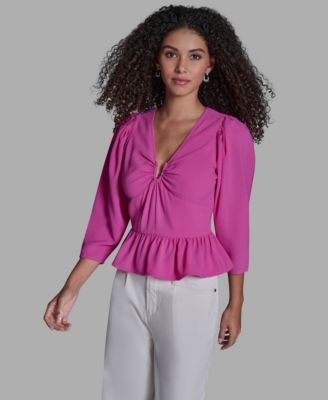 Women's Long-Sleeve Peplum Top