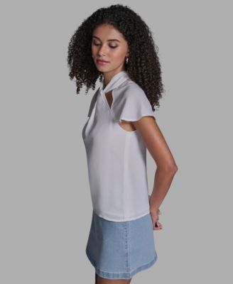 Women's High Neck Short-Sleeve Top
