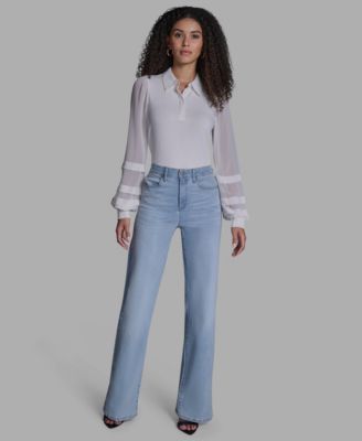 Women's Slim Fit Collared Button-Up Top