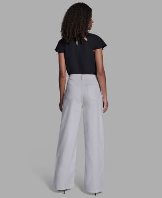 Women's Straight Leg Tie Waist Jeans