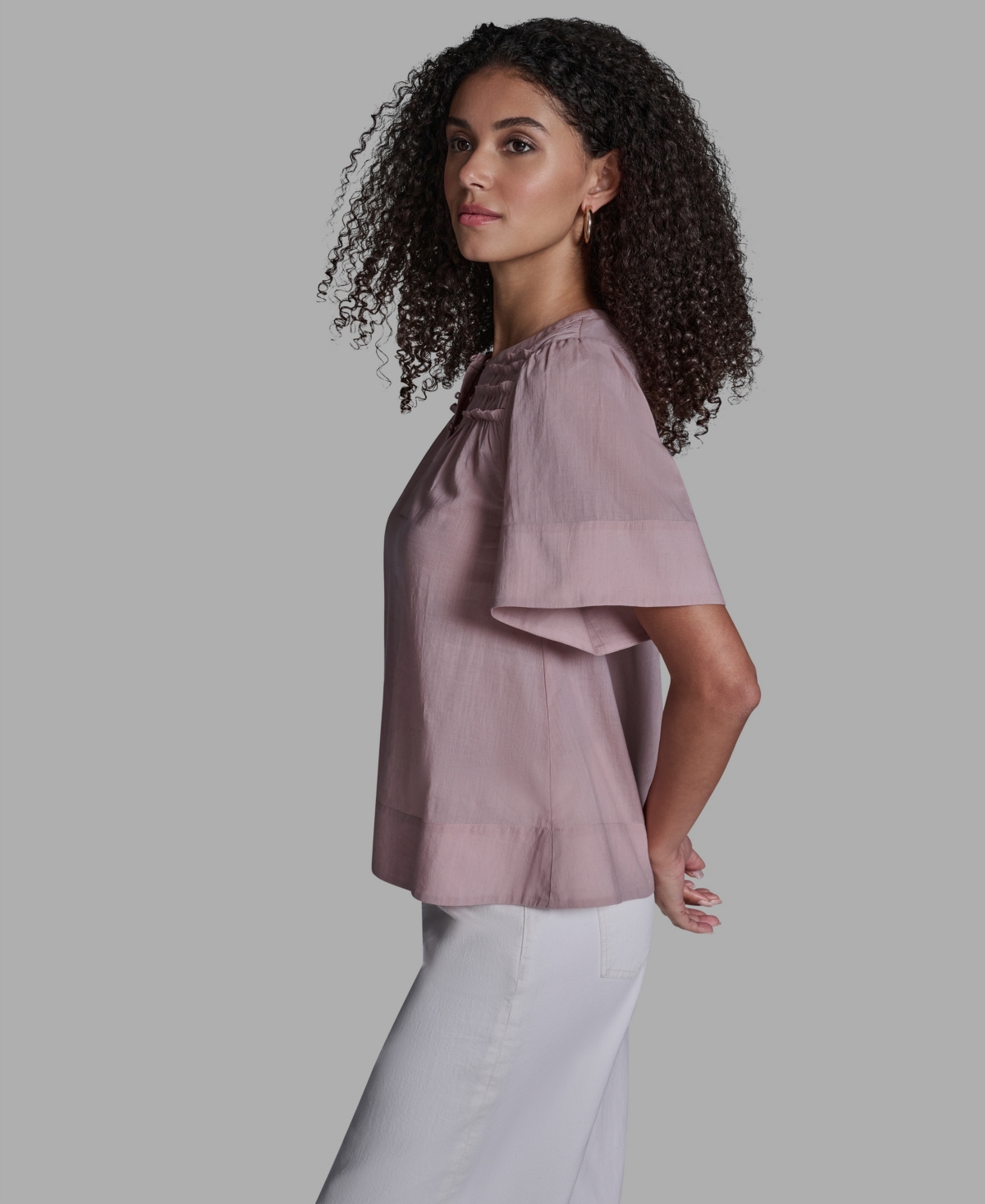 Bcbg Women's Short-Sleeve Smocked Top