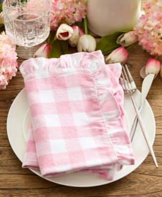 Ruffle Gingham Napkins, Set of 4
