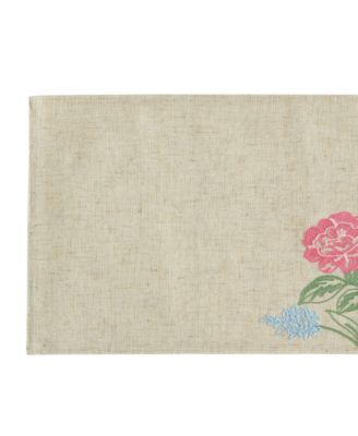 Embroidered Blushing Rose Placemats, Set of 4