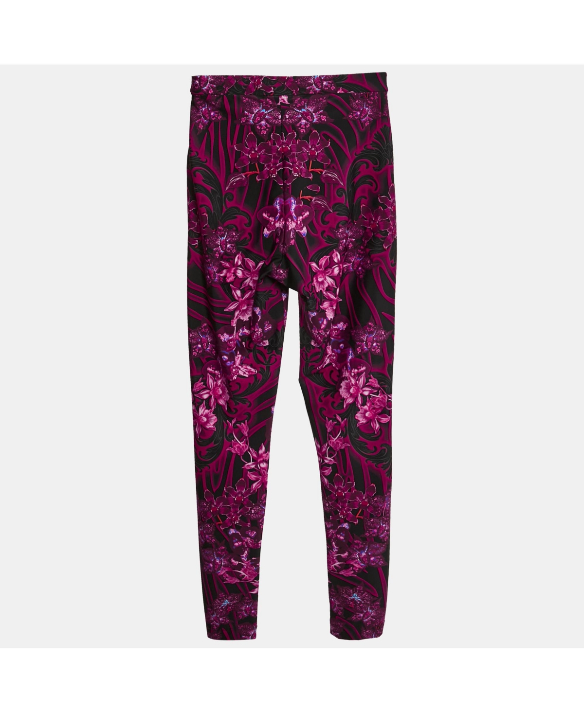 Pre-Owned Versace Women's Pink/multicolor Printed Jersey Leggings
