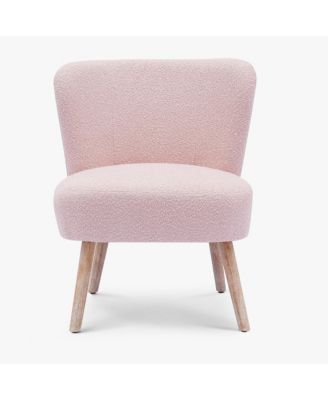 4 Piece  Upholstered Boucle Accent Chair and Ottoman Sets