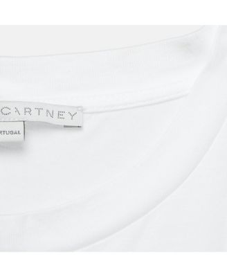 Women's Black /white Logo Print Jersey Cotton T-Shirt