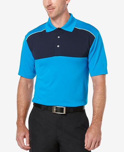 PGA TOUR Men's Colorblocked Airflux Golf Polo Shirt