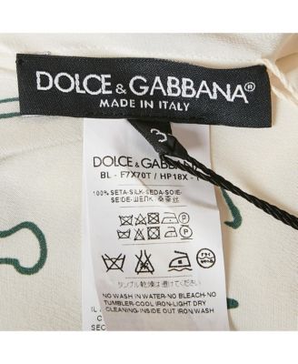 Women's Off White Bird Cage Print Silk Blouse