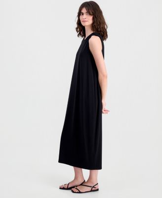 Women's Stretch Jersey Knit Round-Neck Dress