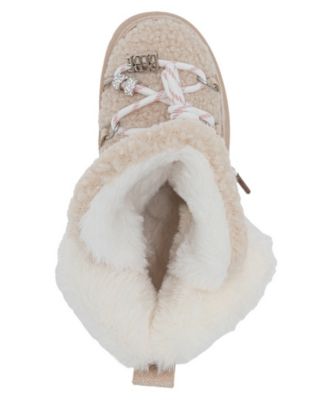 Girls' 1-13 Lace-Up Logo Charm Winter Boots