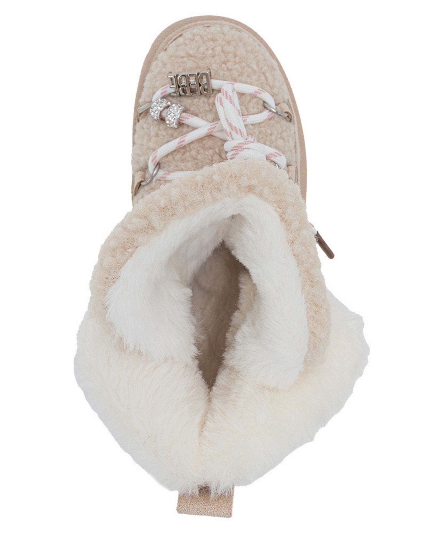 Ботинки Bebe Faux Shearling Lace Up Winter Boots для девочек, цвет: Кремовый — фото 12