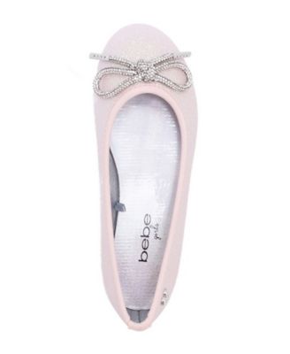 Girls' 1-13 Rhinestone Bow Glitter Ballet Flats