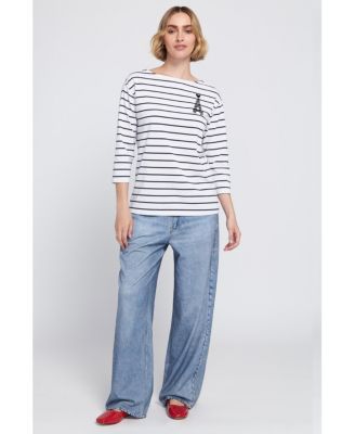 Women's Striped Tee With Graphic Top