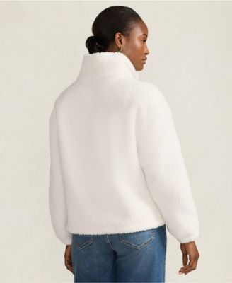 Women's Faux Shearling Zip Front Fleece Jacket
