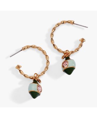 Crystal Bow Textured Hoop Earrings