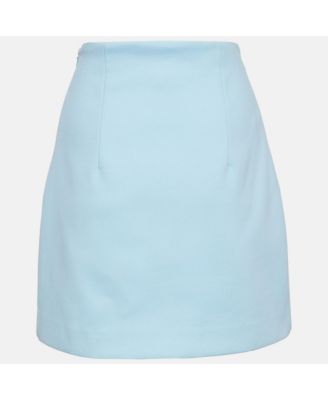 Women's Blue Crepe Mini Skirt