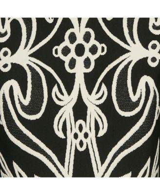 Women's Black Floral Embossed Knit Crop Top