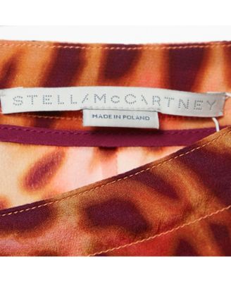 Women's Pink/brown Leopard Print Silk Flared Midi Skirt