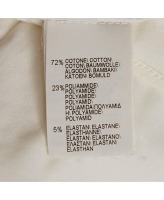 Women's Cotton Blend Embellished Trim Short Sleeve Shirt