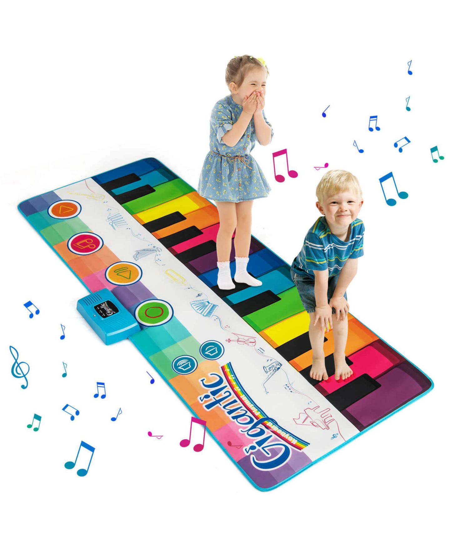 Детская игрушка Costway Giant 24-Key Touch-Sensitive Keyboard Dance Mat, Musical Playmat, Ages 3+, цвет: Assorted Pre-Pack — фото 1